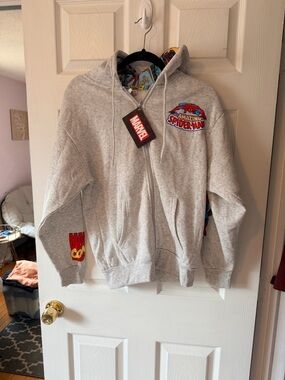 Marvel Gray Amazing Spider-Man Graphic Zip Hoodie